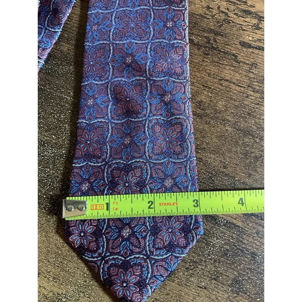 Men's Pronto Uomo Pink Floeral‎ Necktie 100% Silk